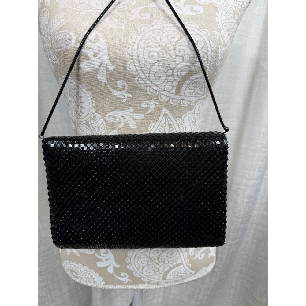 Vintage Black Beaded Evening Bag Crossbody Clutch – Formal Cocktail Purse - Picture 5 of 9